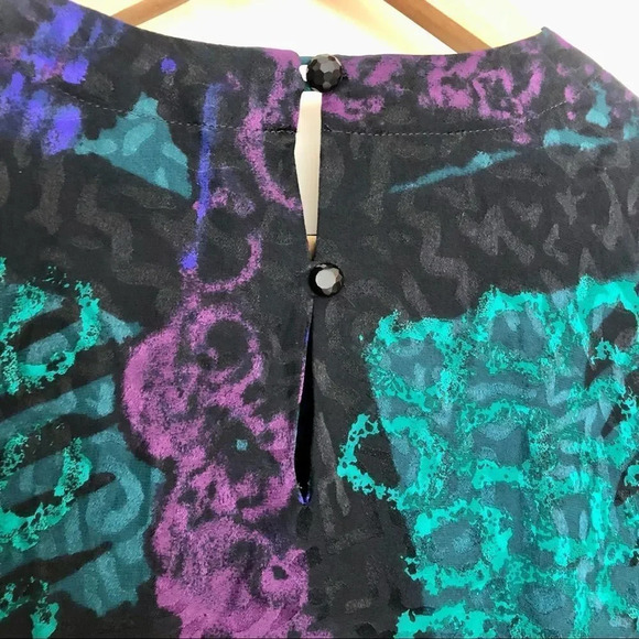 𝅺S•I•L•K•S  by St. Gillian 100% silk vintage MCM Art Deco oversized blouse  6 - Picture 4 of 12